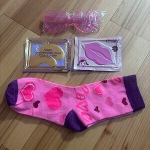 Spa Day Bundle (Socks, Glasses, Eye Mask and Lip Mask)